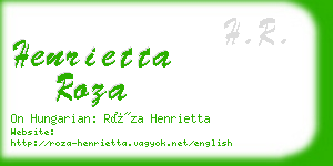 henrietta roza business card